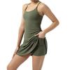 Women's Sleeveless Tennis Dress with Shorts And Pockets Spaghetti Strap Racerback Mini Dress Workout Athletic Dresses for Golf Running