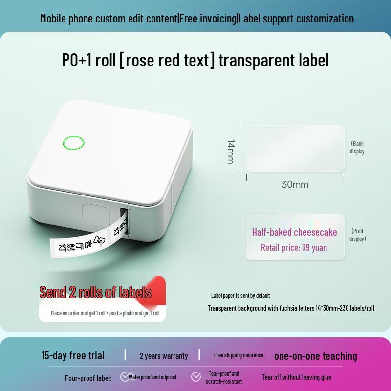 Portable Bluetooth Thermal Label Printer for Price Tags and Smart Labels