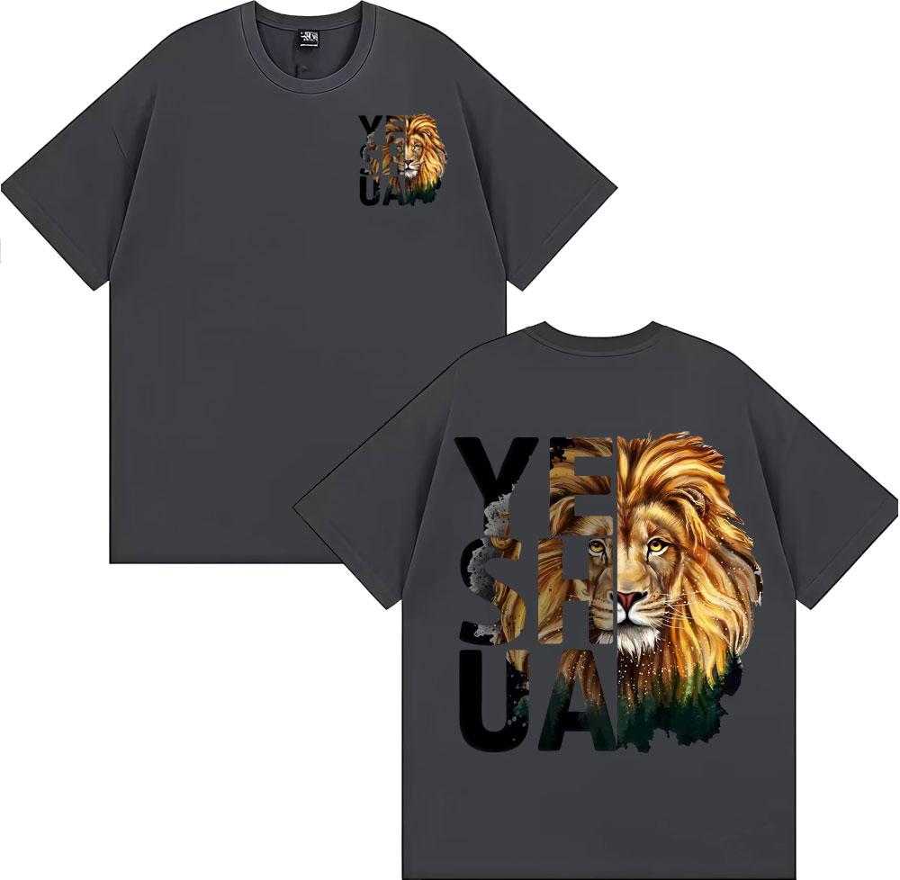 Mens Christian Apparel Jesus Is King T Shirt Keep Calm Trust God Yeshua T-shirts Man Women Vintage Cozy Cotton Oversized T-shirt