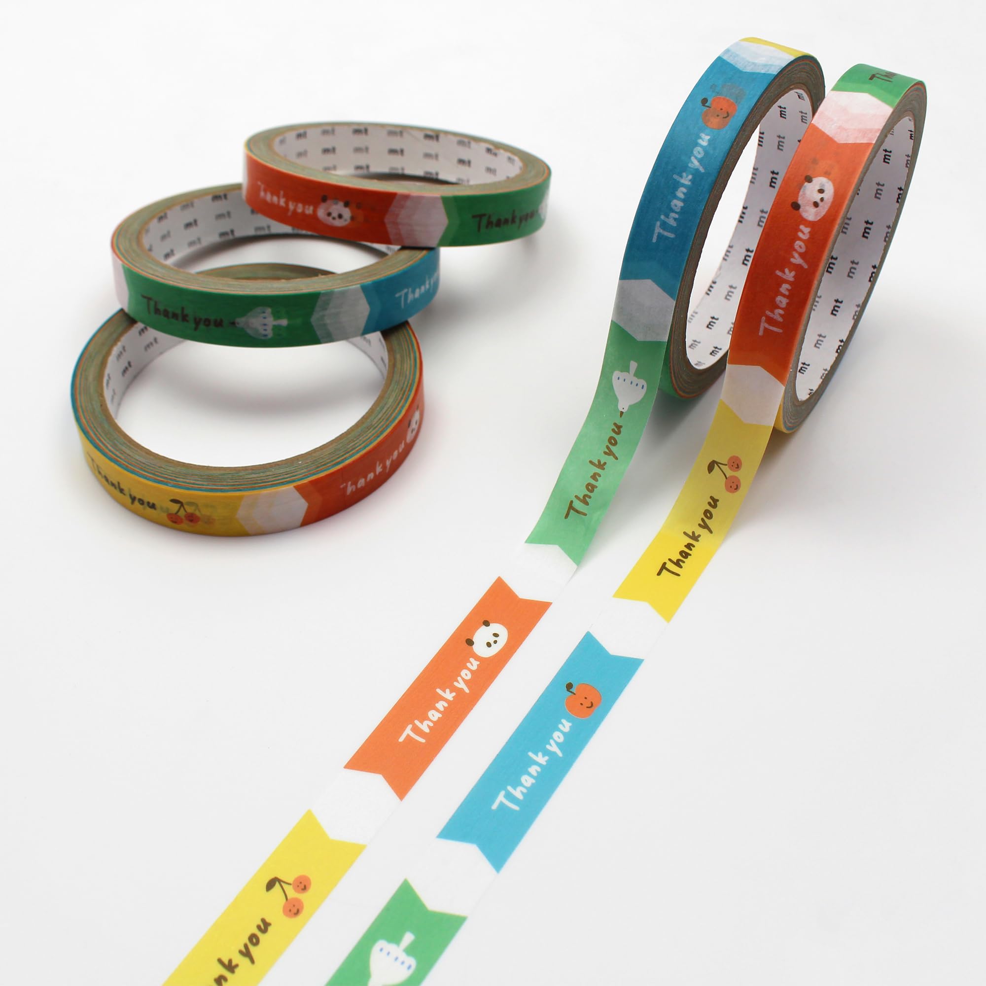 

mt Large Core Thank You Gift Wrapping Kamoi Kakoshi Cute Pattern Masking Tape Cellophane Tape 5-Pack (Strong Adhesive/Washi Paper) (Official