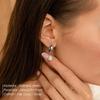 eManco 14K Gold Plated Freshwater Pearl Hoop Earrings for Women - Stainless Steel High-End Jewelry Accessories