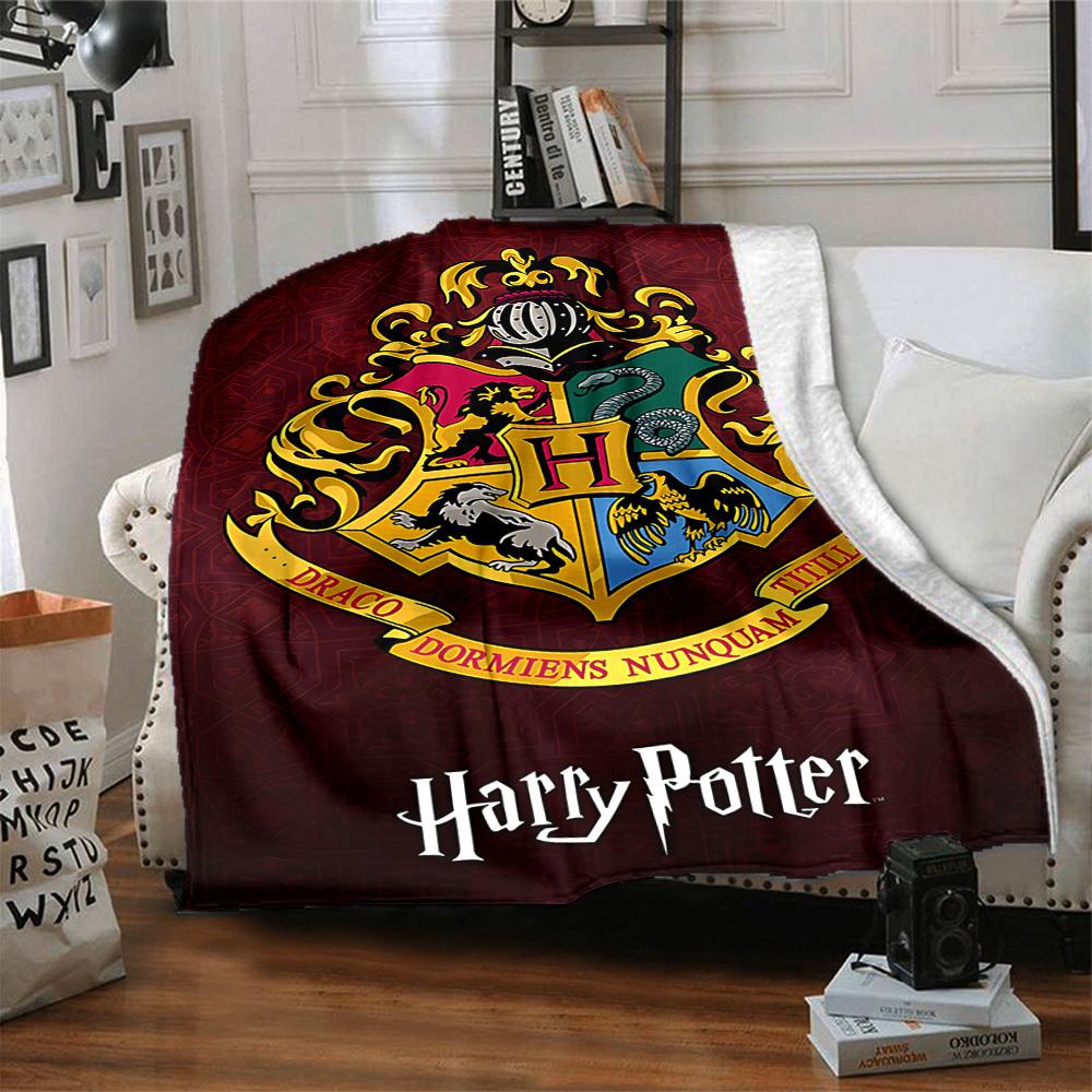 1pz Plaid Cresta di Hogwarts Leggero in Flanella per Divano, Letto, Viaggio, Soggiorno, Ufficio, Divano, Sedia e Letto