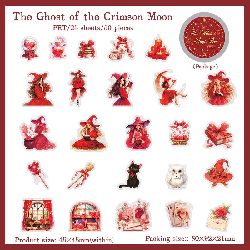 50 Pcs Witch's Magic Box Theme Iron box shape Stickers PET sticker DIY diary decoration sticker album scrapbooking Junk Journal