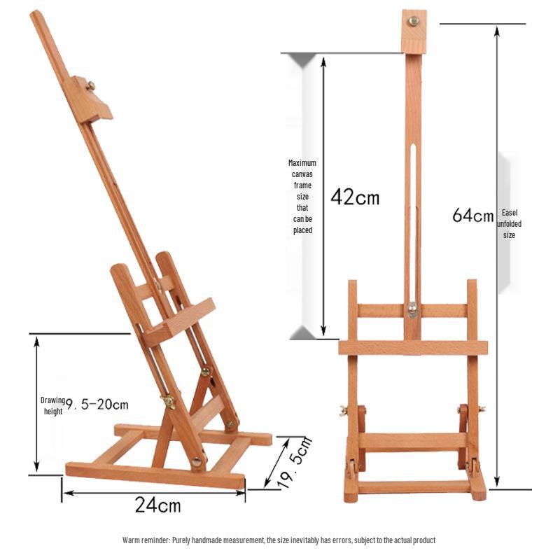 Adjustable Mini Wooden Easel for Kids - Foldable Tabletop Art Stand