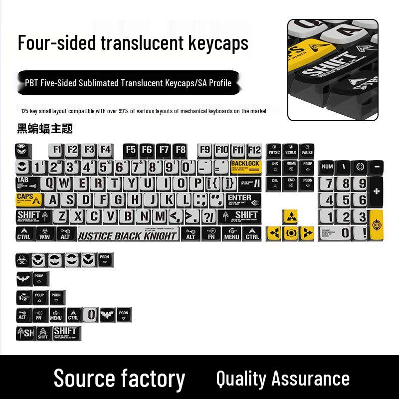 Four-Sided Translucent Color Keycaps for Customized Mechanical Keyboard