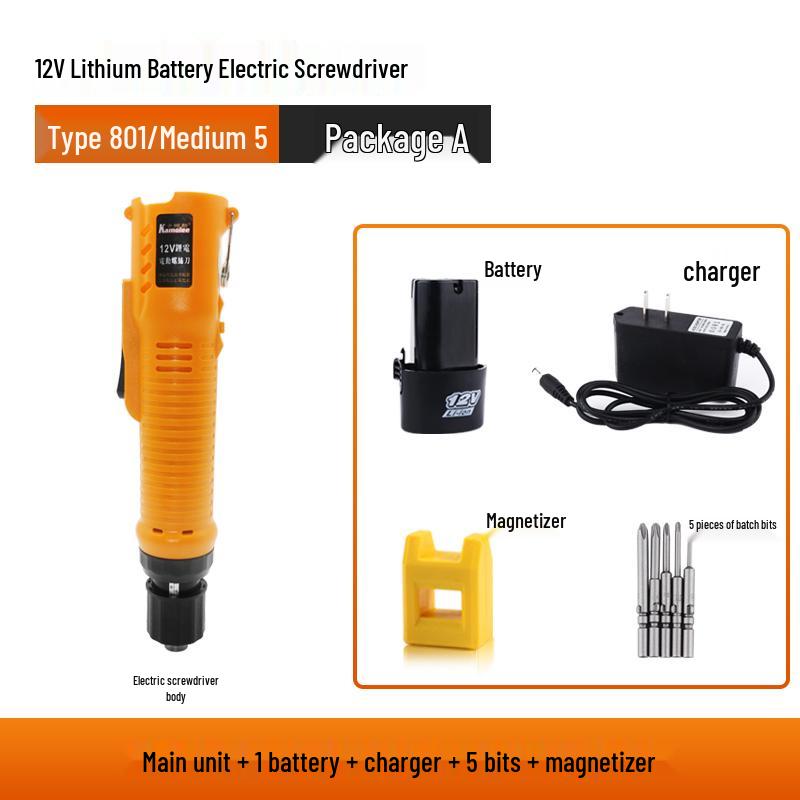 Cordless 12V Rechargeable Mini Electric Screwdriver with Lithium Battery