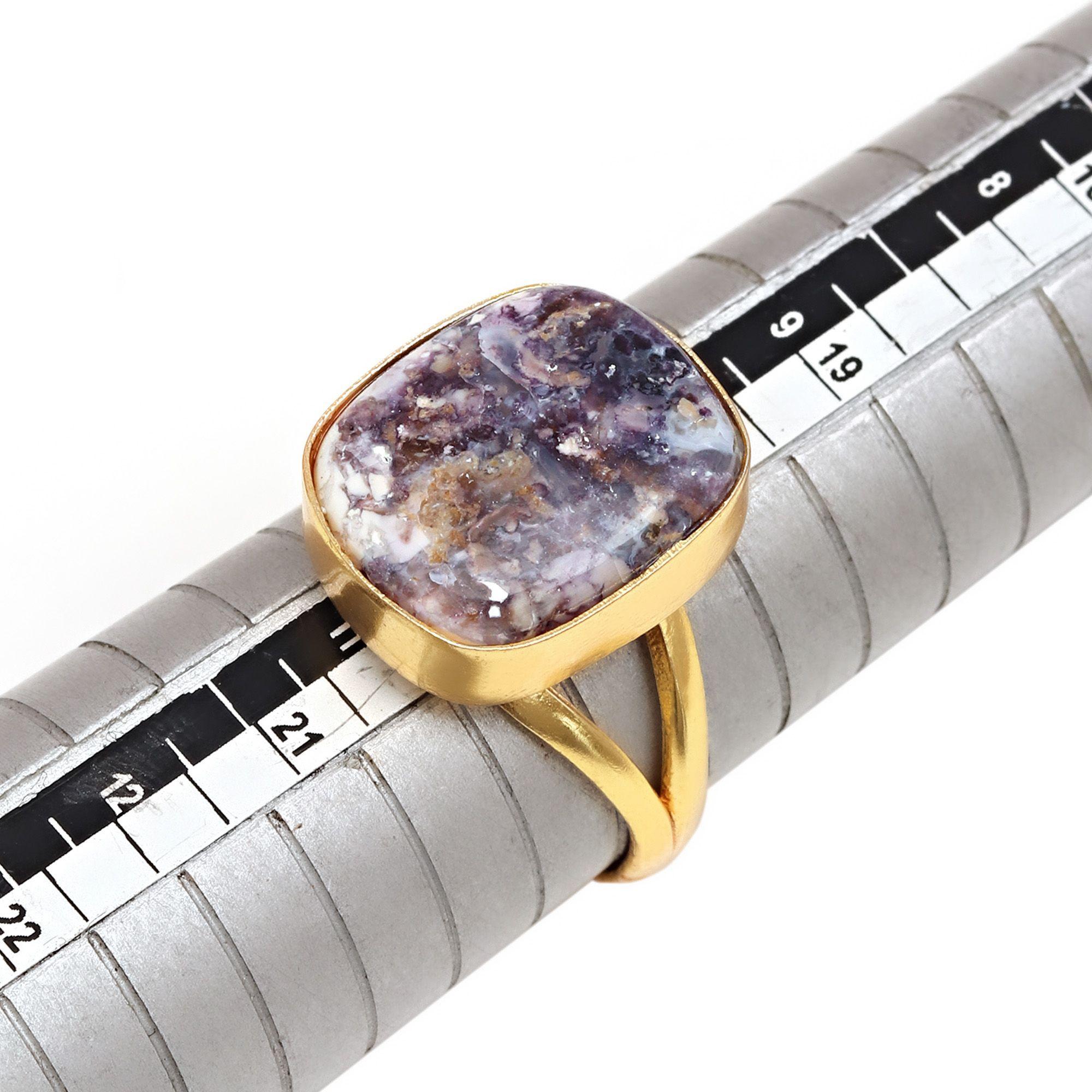 

Russian Cheroite Gemstone Handmade Silver Jewelry 10.5