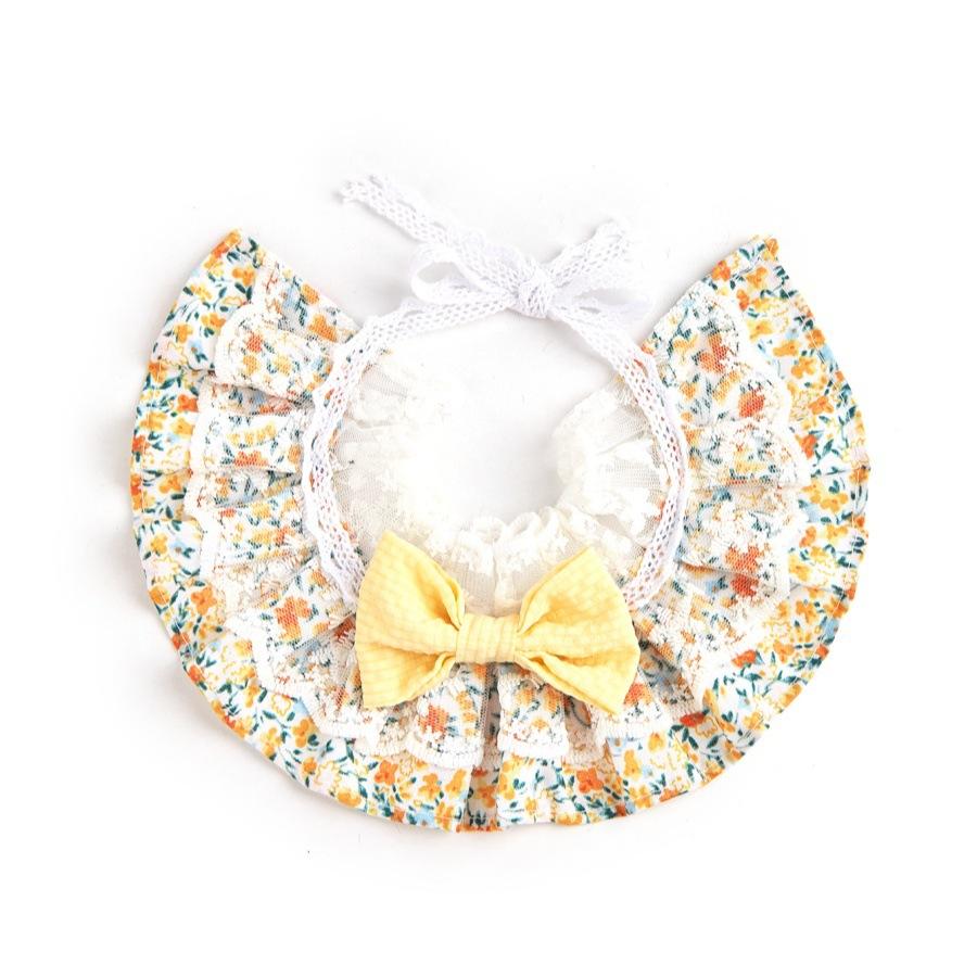 Lace Bow Floral Pet Bib Saliva Towel For Cat Dog Neck Scarf