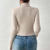 Sexy Hollowing Out Slim Fit Sweater Women Autumn Turtleneck Long Sleeved Leisure Pullover Versatile Top