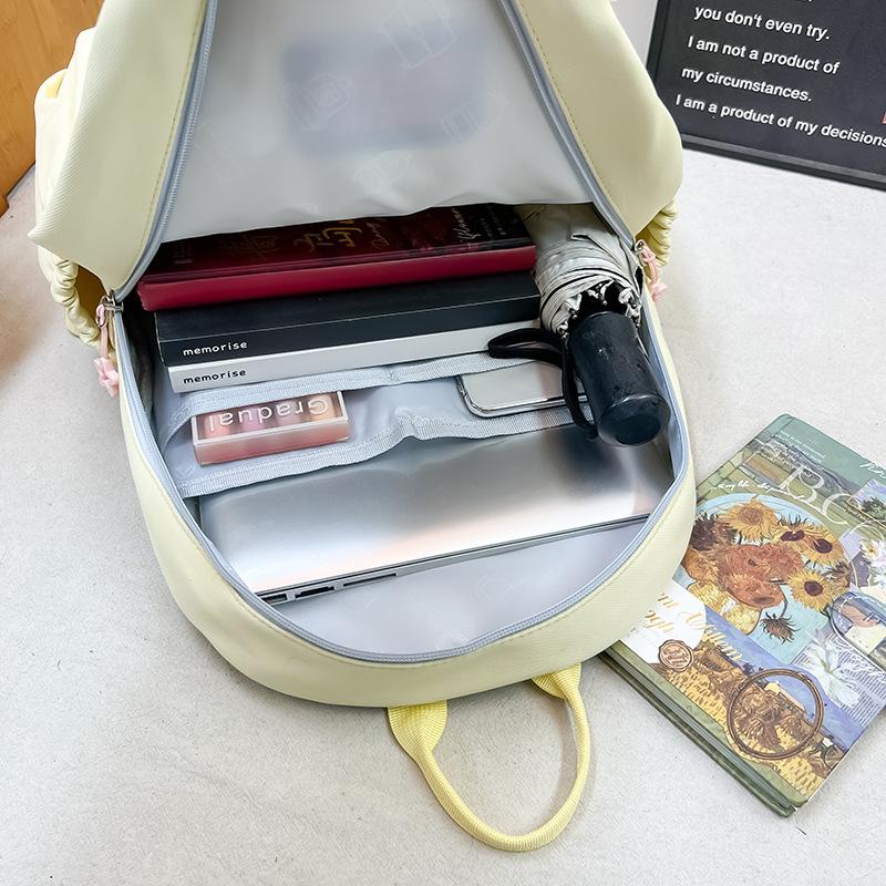 New Sweet Cool Ulzzang Ita Bag Harajuku Fashion Casual Milk Yellow Backpack School Bag Daily Casual Commuting Light Backpack