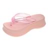 Fashion Women's Platform Flip Flops Summer New Round Head Clip Toe Non-Slip Wear-Resistant Wedge Cool Mopping