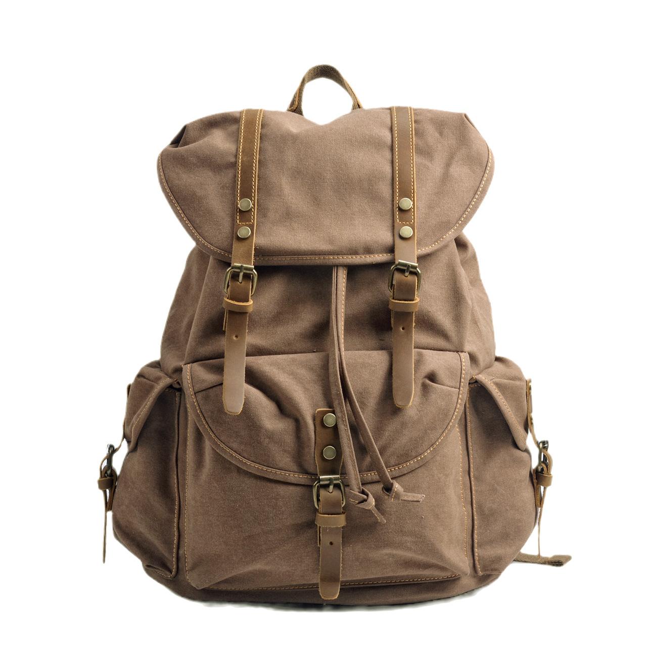 

Vintage Canvas Large-Capacity Backpack, Junior High School College Student Schoolbag, Casual Large-Capacity Travel Bag, Backpack, Men S Bag