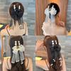Large Bow Pearl Hair Grab Clip Super Fairy Gauze Ribbon Shark Pin For Women Back Of Head Hair Accessories