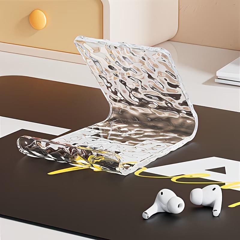 Adjustable Acrylic Phone Holder Glacial Pattern Tablet Stand Minimalist Desk Lazy Bracket for Kitchen Office Bed