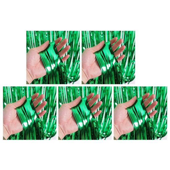 Sparkling Foil Fringe Curtains 1x2m Metallic Streamer Backdrop for Wedding