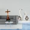 Swan Porcelain Figurine Collection Holy Religious Catholic Sculpture Mother Mary Statue Decorative