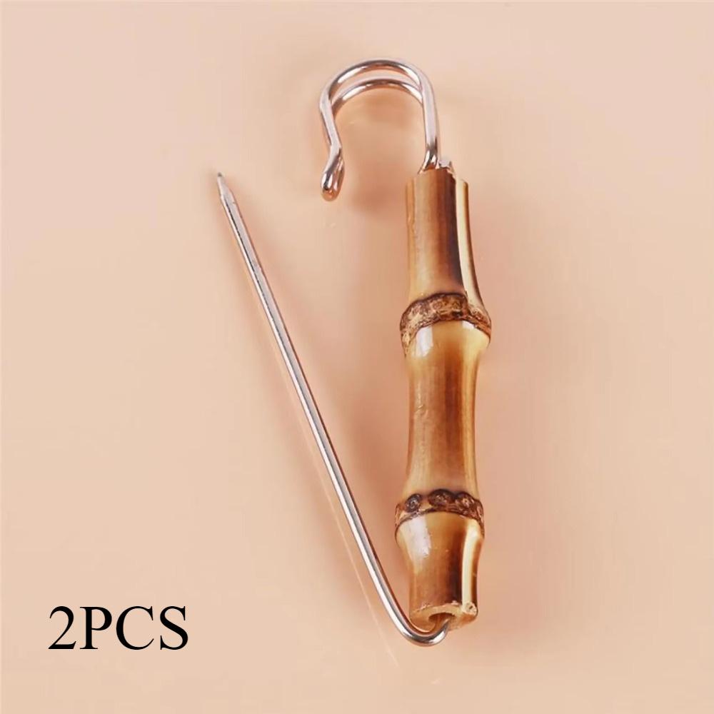 

1 шт. Бамбуковая брошь Бамбуковая булавка Винтажная металлическая U-образная брошь Аксессуар для свитера Пряжка-булавка Модный аксессуар для мужчин и женщин 2Pcs