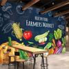 Wallpaper Hand-Painted Blackboard Creative And Vegetable Supermarket Fruit Shop Backdrop Wall Murals Home Decor