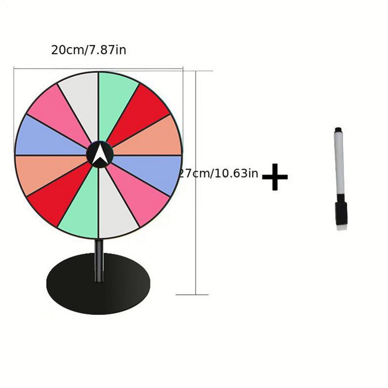 12 Slots Prize Wheel Table Prize Wheel Spinner Heavy Duty Base With Dry Erase Marker For Trade Shows Carnivals And Home