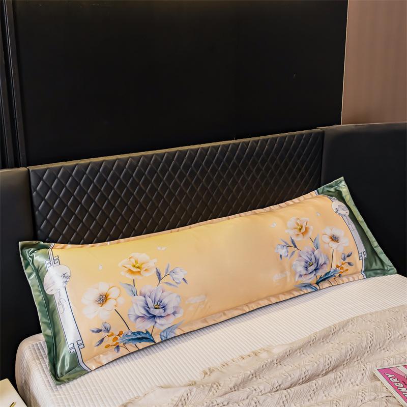 120/150/180cm Long Summer Cool Feeling Couple Pillowcase Long Double Lovers Pillow Case Ice Silk Satin Fabric Pillow Cover