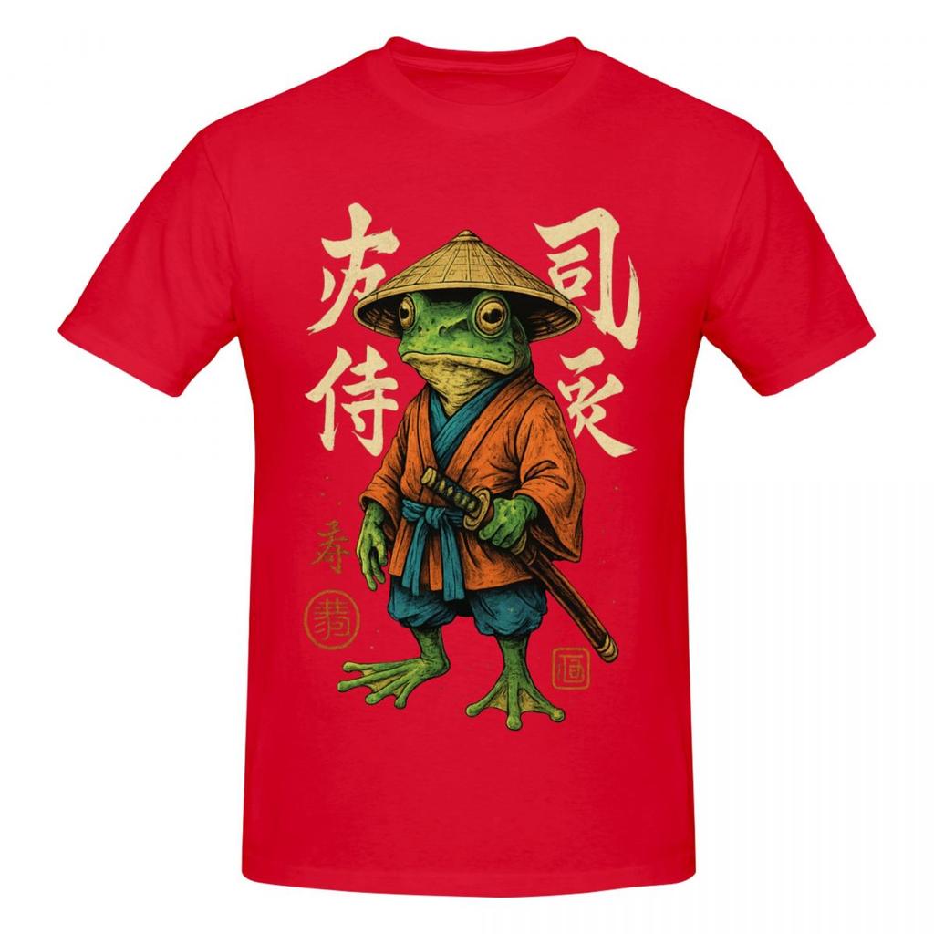 Unisex Samurai Frog Trending T Shirt Vintage Cotton T Shirt Homme