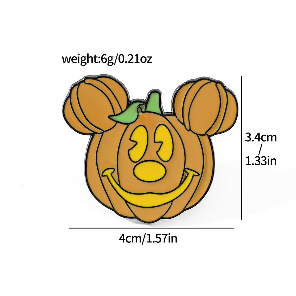 Креативная личность Хэллоуин форма тыквы голова Микки брошь форма Микки Мауса металлическая значок