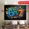 Banner plano 2D, pancarta de fiesta, material de poliéster, decoración temática Seis Siete, tela de fondo, tela de fondo para fotos