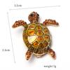Creative Cute Lifelike Zircon Inlay Drip Glaze Little Turtle Brooches for Women Men Cartoon Animal Pin Clothes Accessory Jewelry