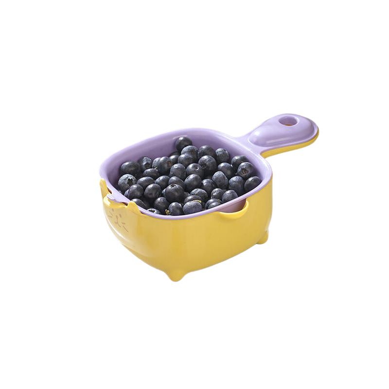 

Маленький дуршлаг для фруктов, контейнер-дуршлаг для промывания фруктов, двухслойная корзина для резки и слива овощей фиолетовый
