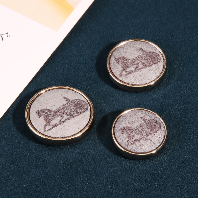 

10 шт. круглых металлических пуговиц для мужской и женской одежды, пальто, костюмные пуговицы, универсальные аксессуары для свитеров и костюмов, высокого класса 2 #gold + coffee * 28L = 18.0 MM * round