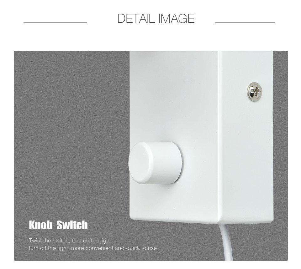 Adjustable Angle Modern Minimalist Bedside Wall Lamp with GU10 Spotlight for Living Room