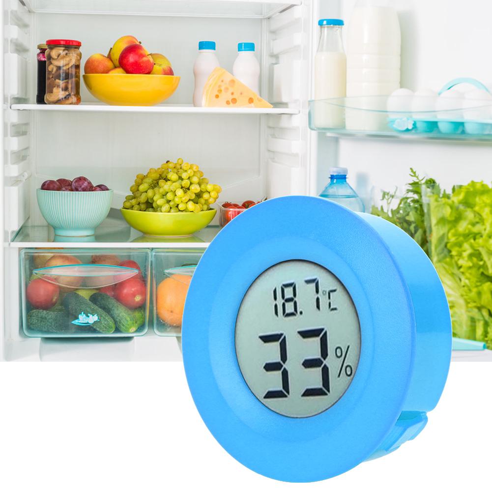 Mini Circular Embedded Digital LCD Thermometer Hygrometer Humidity Temperature Meter IndoorBlue