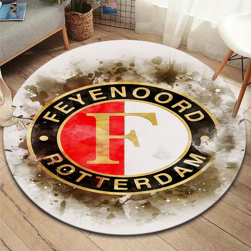Feyenoord Round Area Rug,Carpet Rug for Living Room Bedroom Sofa Playroom Decor,Non-slip Floor Mat