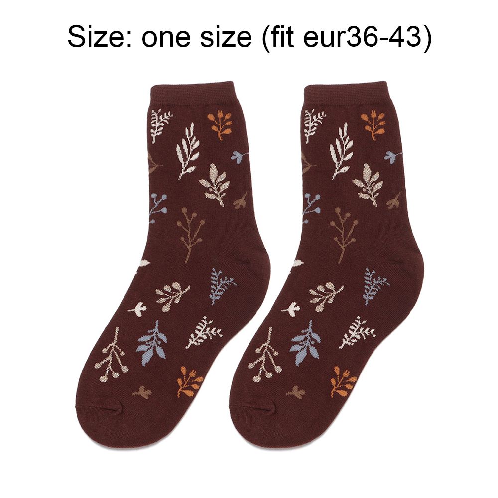 Socks Seamless Pure Cotton Sock Maple Leaf Warm Socks Japanese Style Print Socks Sleeping Hosiery