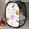 1Pcs Halloween Series 4 Pop-Up Laundry Hamper Expandable Mesh Hamper Basket for Room Bedroom Bathroom Organization Contemporary Storage