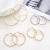 Elegant European & American Geometric Twisted Metal Hoop Earrings