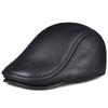 Men's Winter Leather Fur-lined Beret with Ear Protection and Duckbill Style