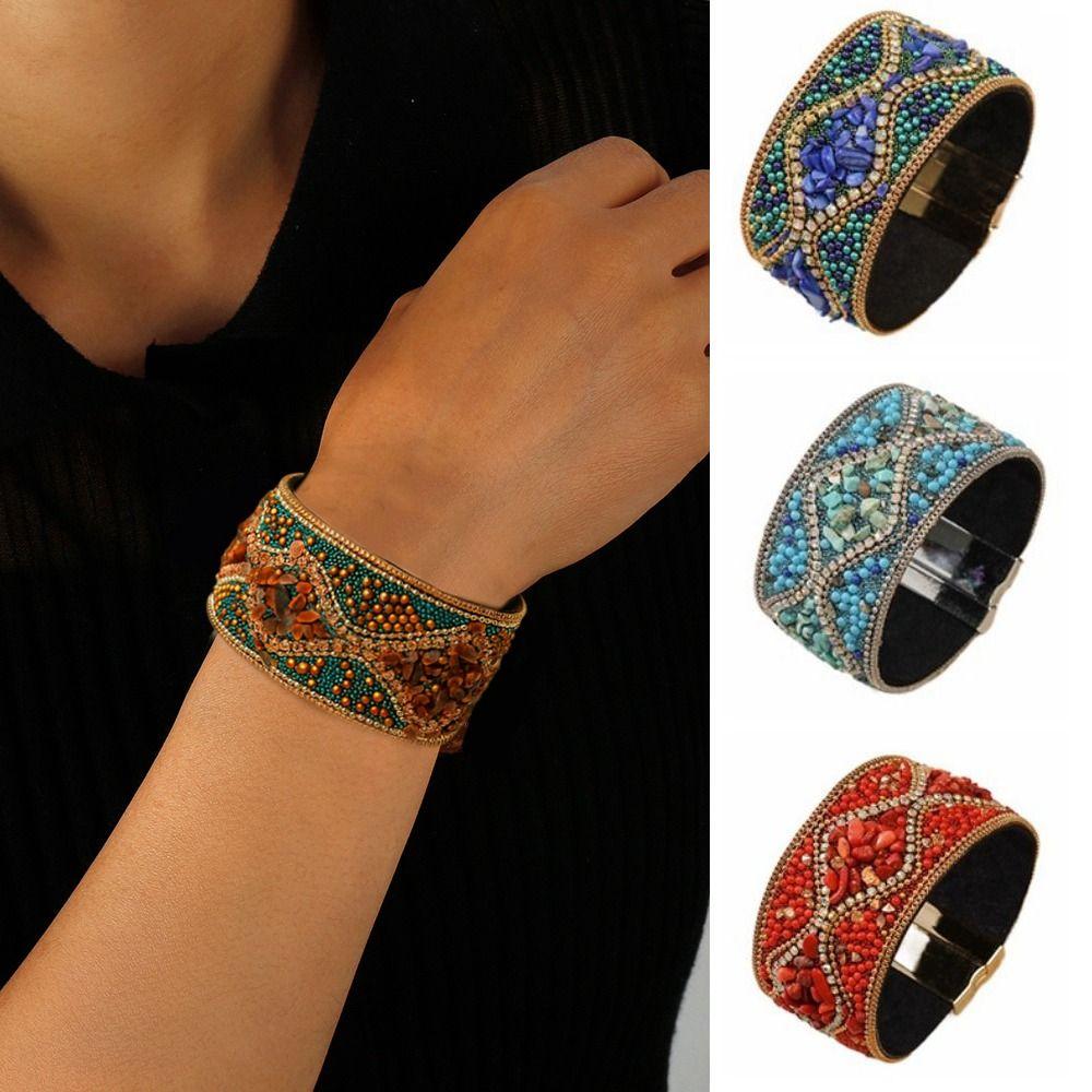 

Ретро Браслет жіночий з кристалами Богемний Ручна робота Жіночий браслет Для вечірки Style 7