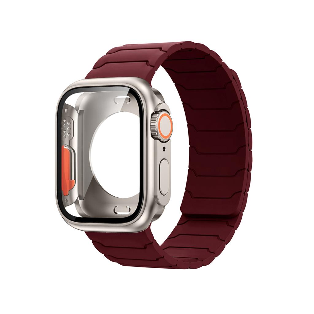 Fodral+Armband För Apple Watch Band 45mm 44 41 42 40mm Silikonarmband för Iwatch Serie 3 4 5 6 Se 7 8 9 10 Byt till Ultra Case
