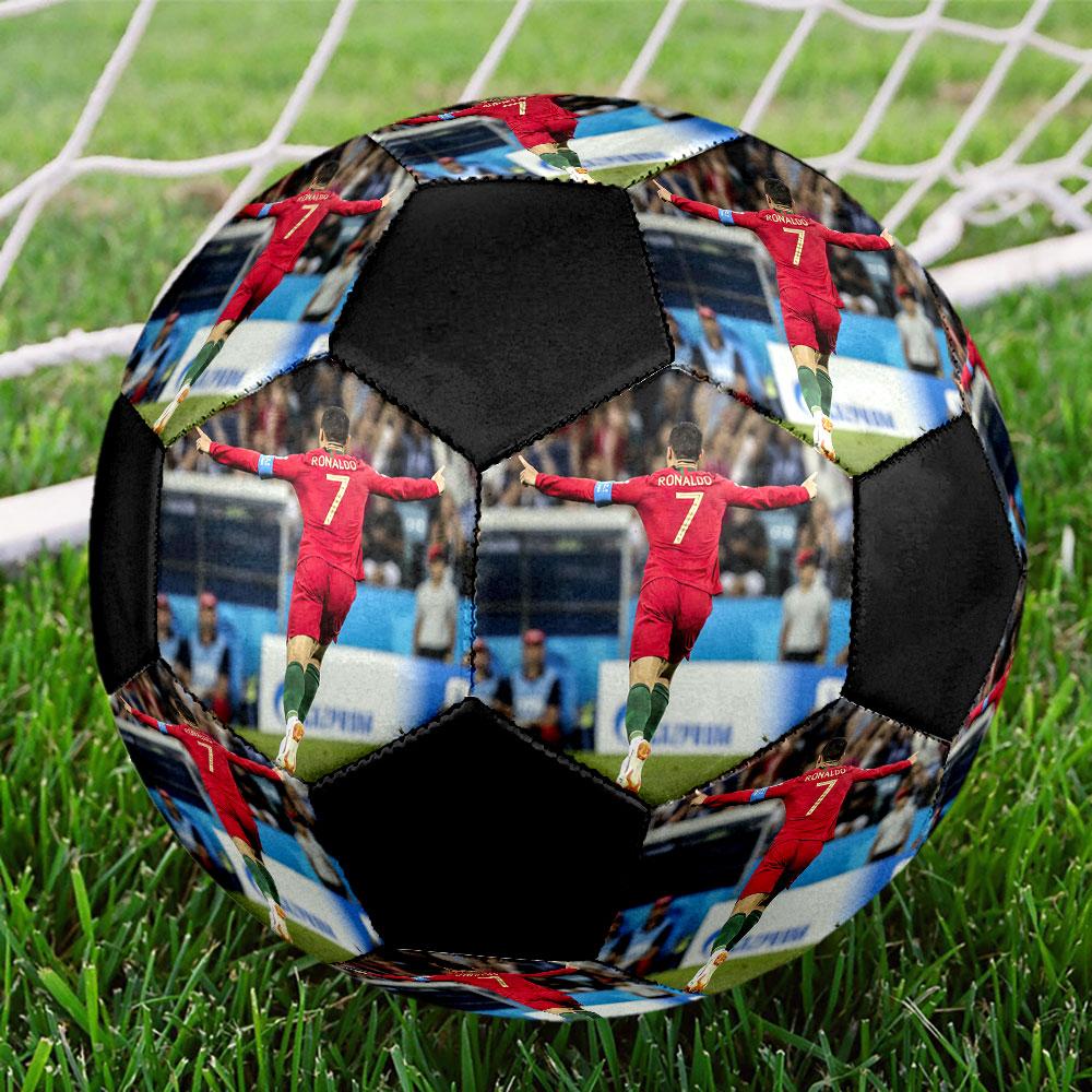 Cristiano Ronaldo Size5 Soccer Ball, Colorful, Suitable for All Ages, Machine-stitched, PVC Material, Competition Grade,durable and High Bounce