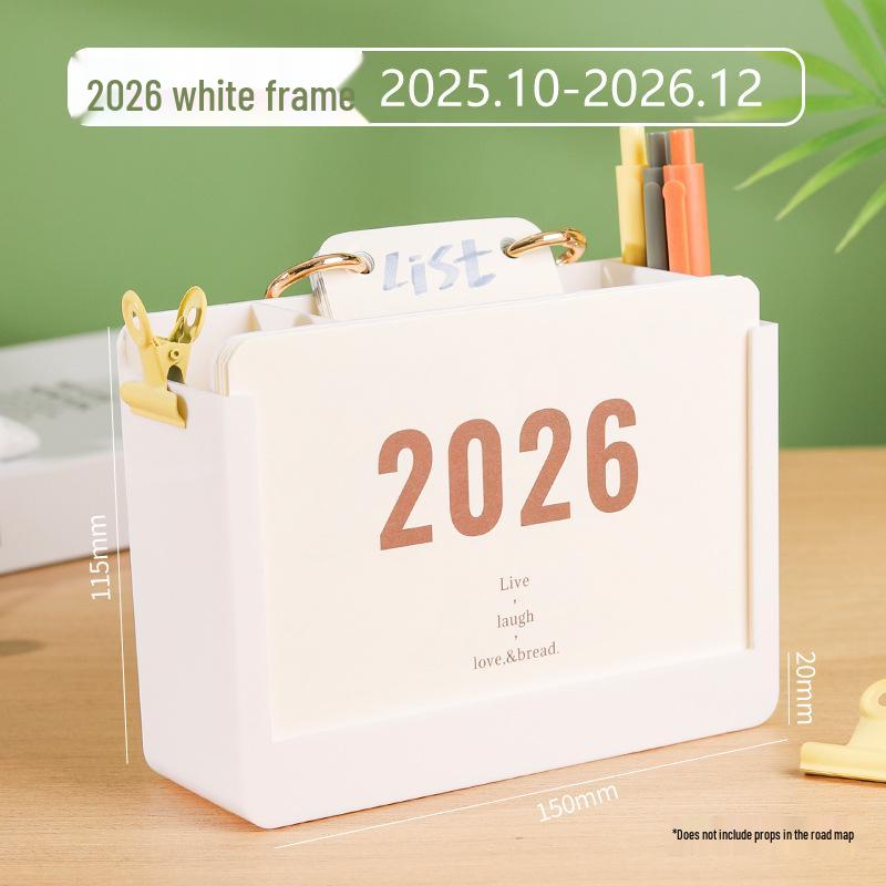 2026 Year of the Horse Desk Calendar with Custom Logo Pen Holder – Creative Two-in-One Office Ornament
