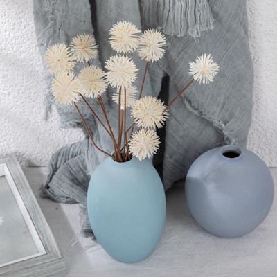 12 Sträuße Künstliche Pompon-Chrysanthemen Künstliche Blume Kleiner Mini-Chrysanthemenball mit Langem Stiel für DIY Hochzeitssträuße Vasendekoration