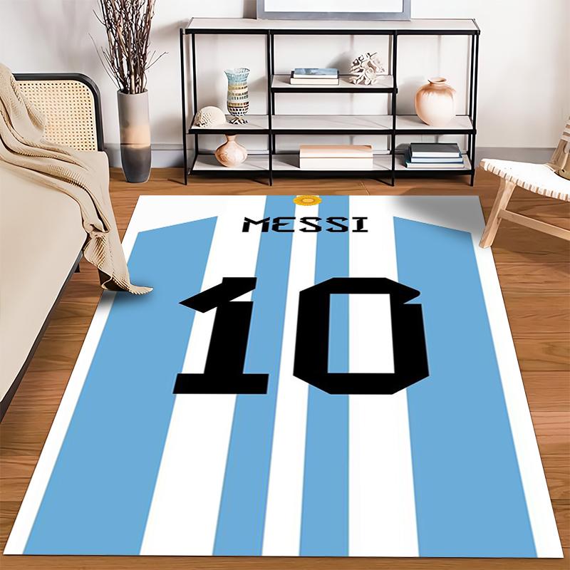 Tappeto antiscivolo con numero di maglia di Messi stampato, perfetto per il soggiorno e il divano della camera da letto