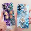 Handyhülle Für Vivo Y05 Hülle Transparent Ästhetisch Mode Schmetterling Süße Katze Cool Bemalt Weich Funda Für Y05 Vivo Hülle