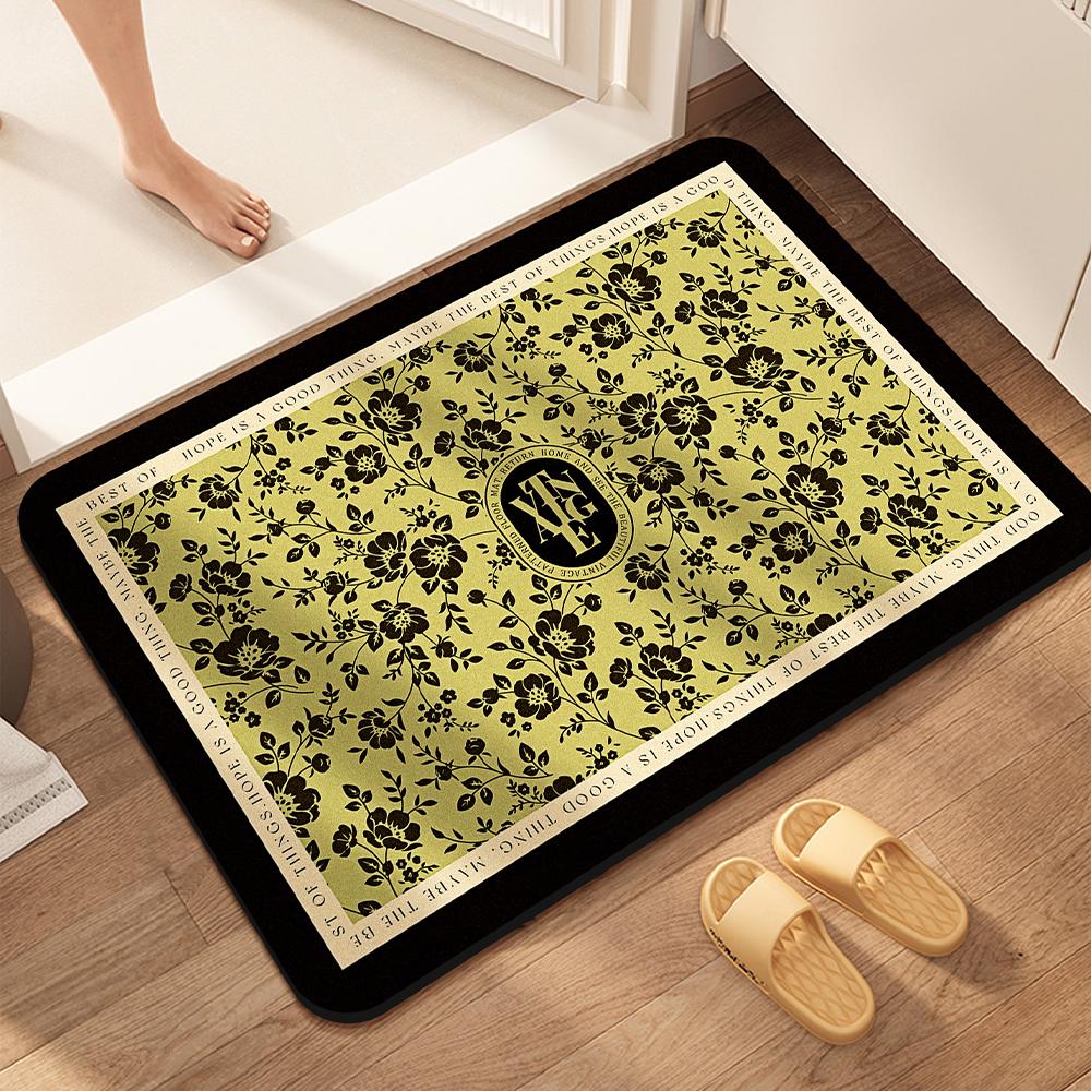 Badezimmerbodenmatte, Diatomeenerde für Toilette, schnelltrocknende Bodenmatte, rutschfester Waschtisch, Toilettentür Haushaltsteppich 40x60cm15.7x23.6in