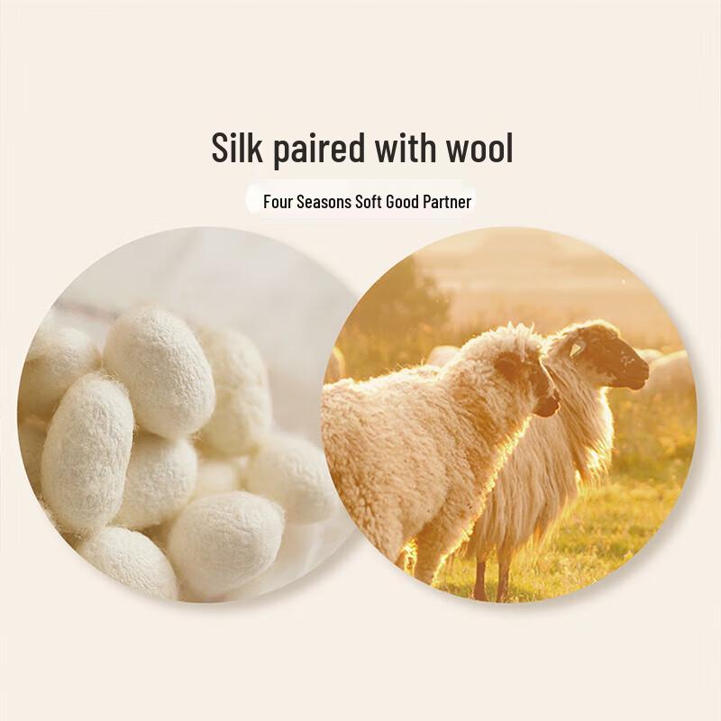 FUANNA New Zealand Wool & Tussah Silk Blend All-Season Duvet