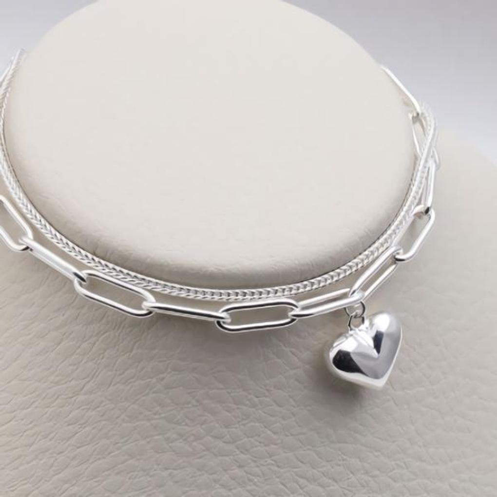 Women's Fashion Accessory Daily Double-Line Heart Bracelet
