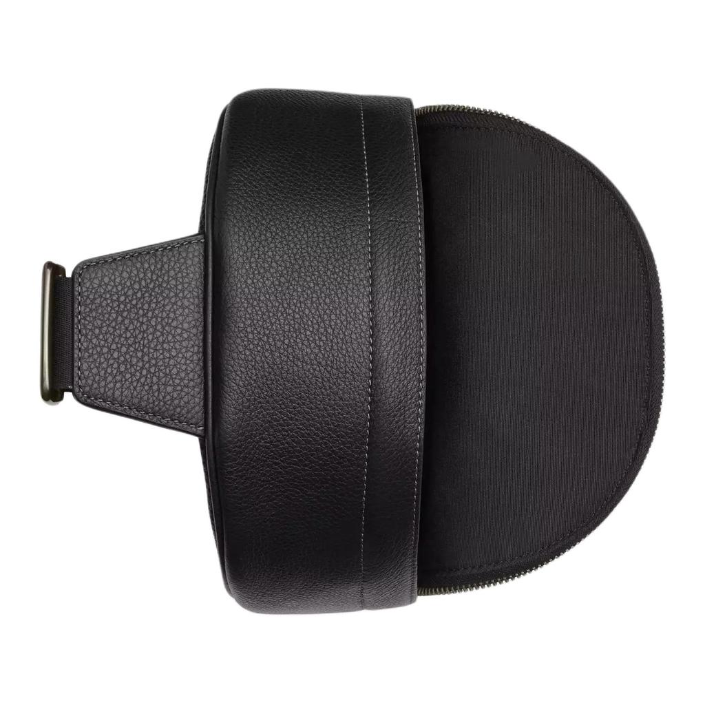 Coach 20 Zipper Adjustable Shoulder Strap Pebble Leather Crossbody Waist Bag Small Men bags Black CY206-QBBK