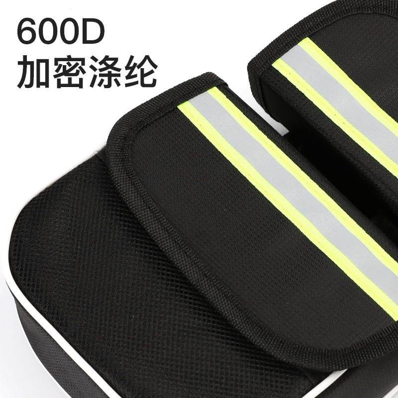 Mountain Bike Handlebar Top Tube Saddle Bag 3-in-1 Cycling Storage Pouch Black No
