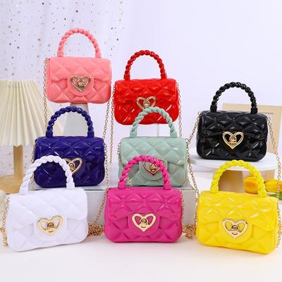Fashi Kids PU-Leder Umhängetaschen Mädchen Herz Schultertaschen Kinder Mini-Münzbörsen Jelly Bag Kinder Handtasche Geschenke